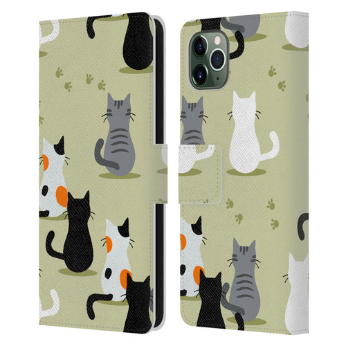 Haroulita Cats And Dogs Cats Leather Book Wallet Case Cover For Apple iPhone 11 Pro Max