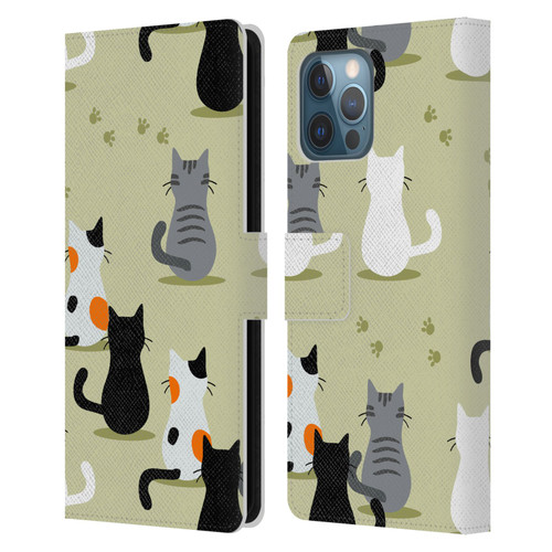 Haroulita Cats And Dogs Cats Leather Book Wallet Case Cover For Apple iPhone 12 Pro Max