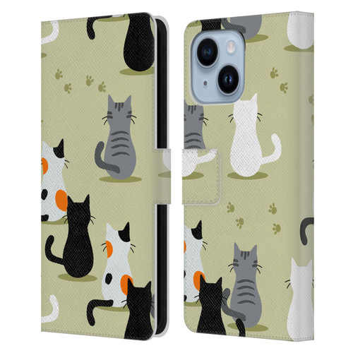 Haroulita Cats And Dogs Cats Leather Book Wallet Case Cover For Apple iPhone 14 Plus