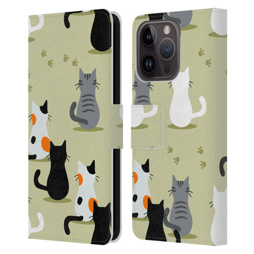 Haroulita Cats And Dogs Cats Leather Book Wallet Case Cover For Apple iPhone 15 Pro