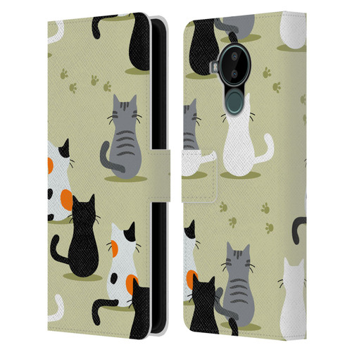 Haroulita Cats And Dogs Cats Leather Book Wallet Case Cover For Nokia C30