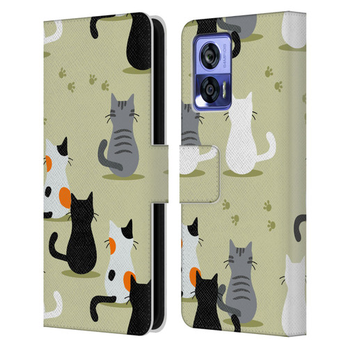 Haroulita Cats And Dogs Cats Leather Book Wallet Case Cover For Motorola Edge 30 Neo 5G