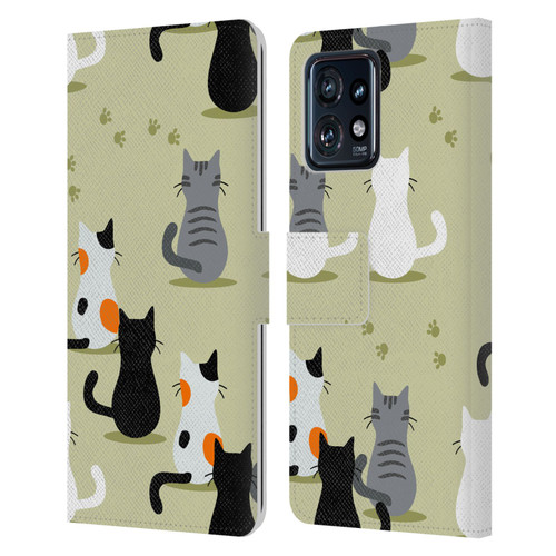 Haroulita Cats And Dogs Cats Leather Book Wallet Case Cover For Motorola Moto Edge 40 Pro
