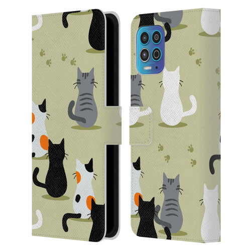 Haroulita Cats And Dogs Cats Leather Book Wallet Case Cover For Motorola Moto G100