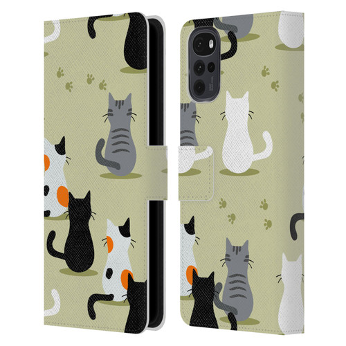 Haroulita Cats And Dogs Cats Leather Book Wallet Case Cover For Motorola Moto G22