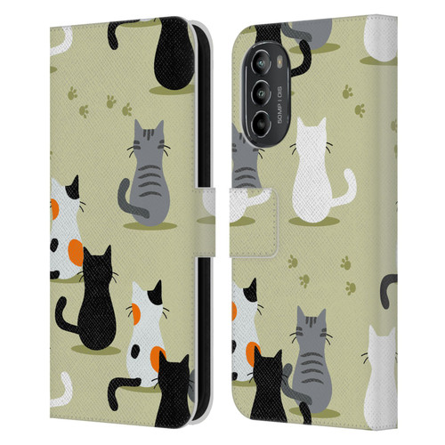 Haroulita Cats And Dogs Cats Leather Book Wallet Case Cover For Motorola Moto G82 5G
