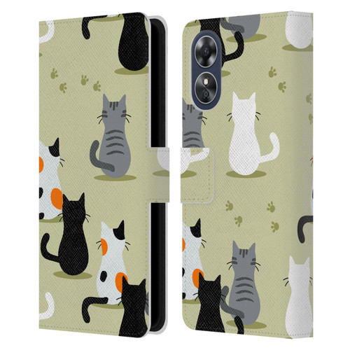 Haroulita Cats And Dogs Cats Leather Book Wallet Case Cover For OPPO A17