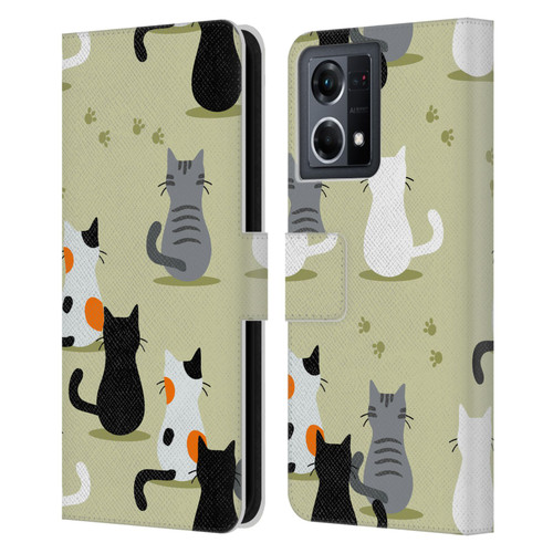 Haroulita Cats And Dogs Cats Leather Book Wallet Case Cover For OPPO Reno8 4G