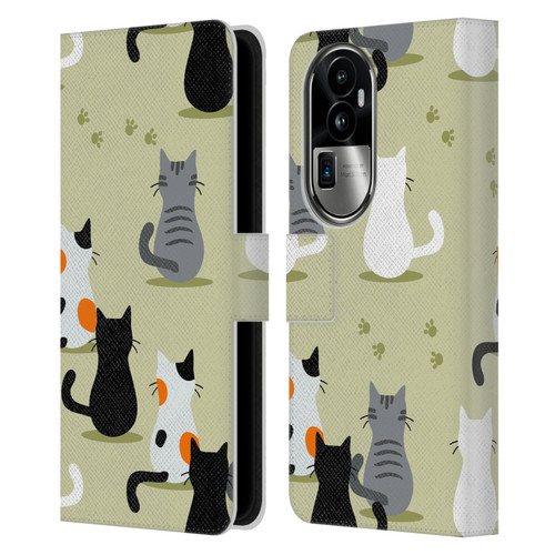 Haroulita Cats And Dogs Cats Leather Book Wallet Case Cover For OPPO Reno10 Pro+