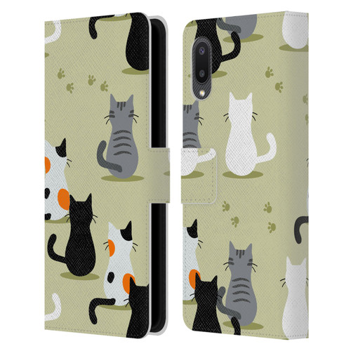 Haroulita Cats And Dogs Cats Leather Book Wallet Case Cover For Samsung Galaxy A02/M02 (2021)