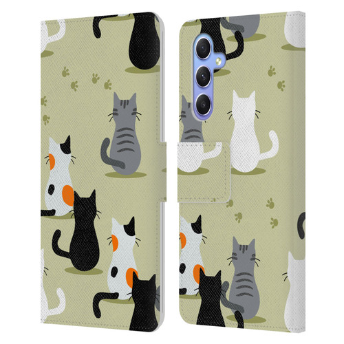 Haroulita Cats And Dogs Cats Leather Book Wallet Case Cover For Samsung Galaxy A34 5G