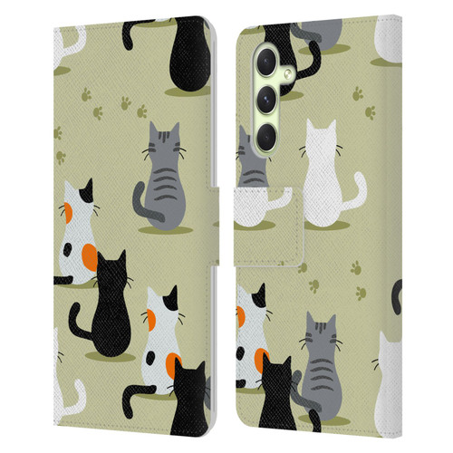 Haroulita Cats And Dogs Cats Leather Book Wallet Case Cover For Samsung Galaxy A54 5G