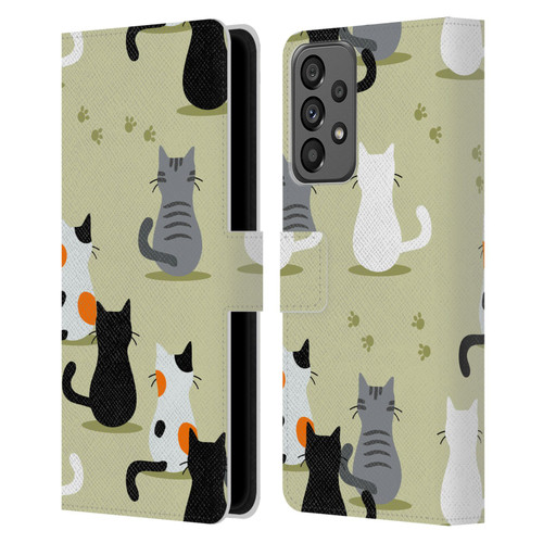 Haroulita Cats And Dogs Cats Leather Book Wallet Case Cover For Samsung Galaxy A73 5G (2022)