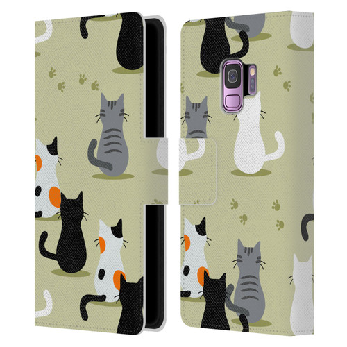 Haroulita Cats And Dogs Cats Leather Book Wallet Case Cover For Samsung Galaxy S9