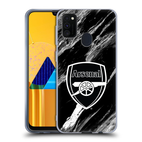 Arsenal FC Crest Patterns Marble Soft Gel Case for Samsung Galaxy M30s (2019)/M21 (2020)