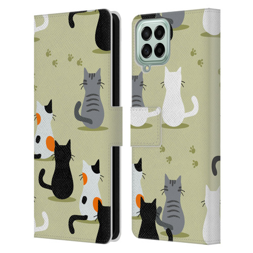 Haroulita Cats And Dogs Cats Leather Book Wallet Case Cover For Samsung Galaxy M33 (2022)