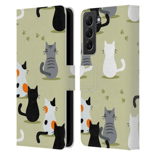Haroulita Cats And Dogs Cats Leather Book Wallet Case Cover For Samsung Galaxy S22+ 5G