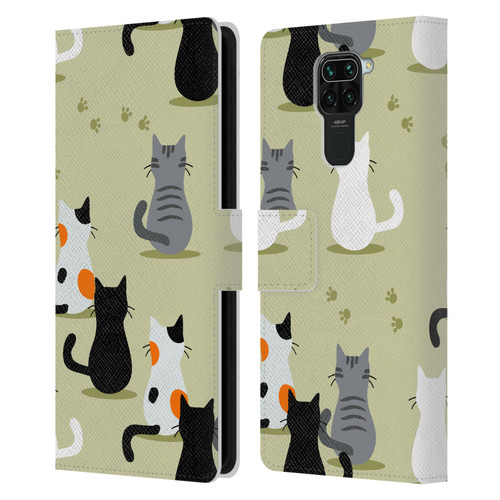 Haroulita Cats And Dogs Cats Leather Book Wallet Case Cover For Xiaomi Redmi Note 9 / Redmi 10X 4G
