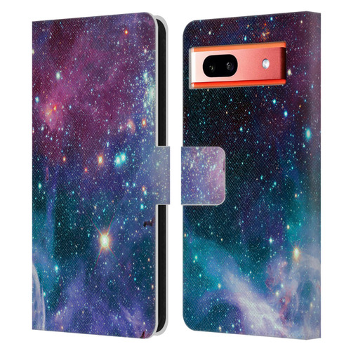 Haroulita Fantasy 2 Space Nebula Leather Book Wallet Case Cover For Google Pixel 7a