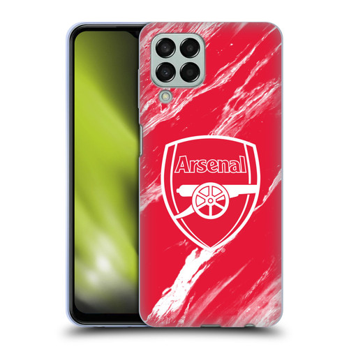Arsenal FC Crest Patterns Red Marble Soft Gel Case for Samsung Galaxy M33 (2022)