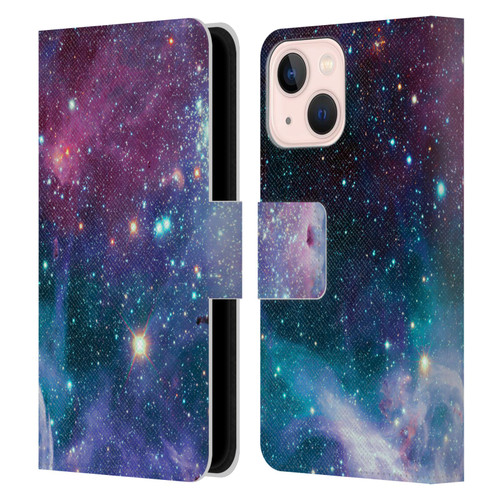 Haroulita Fantasy 2 Space Nebula Leather Book Wallet Case Cover For Apple iPhone 13 Mini