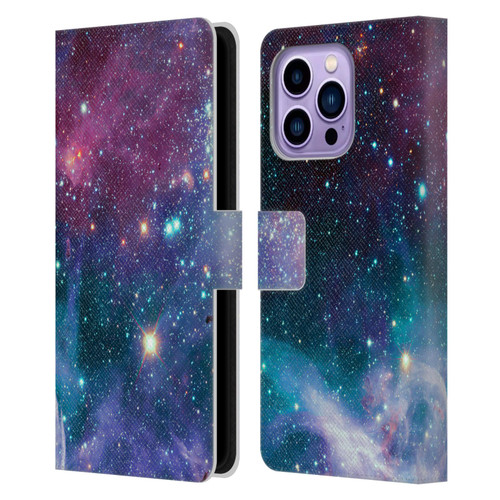 Haroulita Fantasy 2 Space Nebula Leather Book Wallet Case Cover For Apple iPhone 14 Pro Max