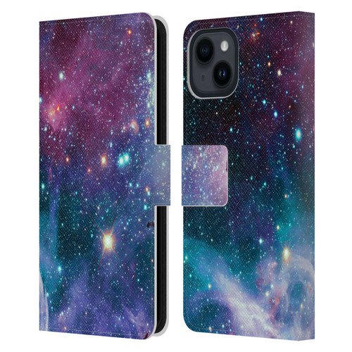 Haroulita Fantasy 2 Space Nebula Leather Book Wallet Case Cover For Apple iPhone 15