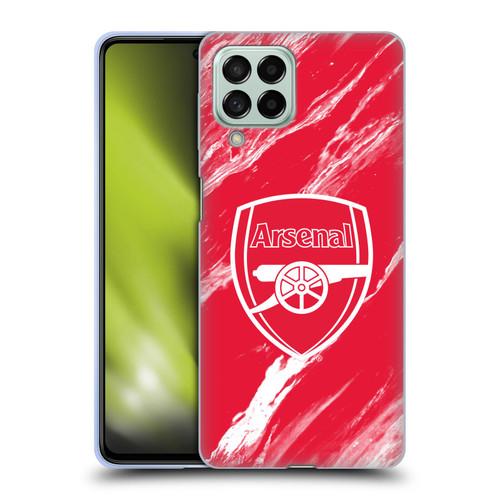 Arsenal FC Crest Patterns Red Marble Soft Gel Case for Samsung Galaxy M53 (2022)