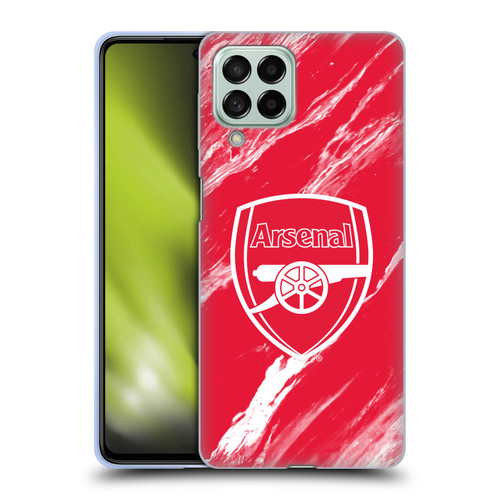 Arsenal FC Crest Patterns Red Marble Soft Gel Case for Samsung Galaxy M53 (2022)
