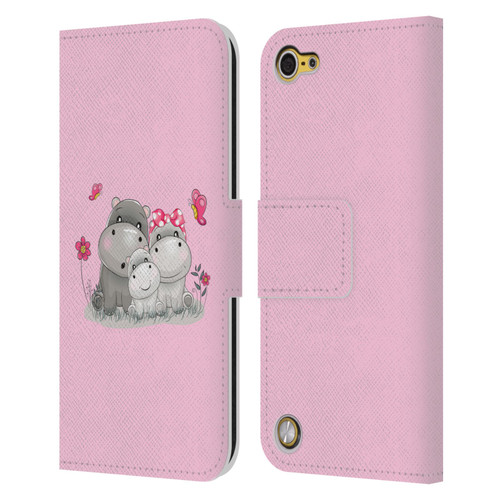Haroulita Forest Hippo Family Leather Book Wallet Case Cover For Apple iPod Touch 5G 5th Gen
