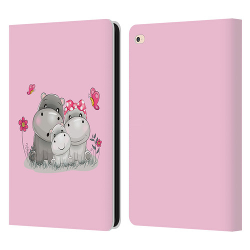 Haroulita Forest Hippo Family Leather Book Wallet Case Cover For Apple iPad Air 2 (2014)