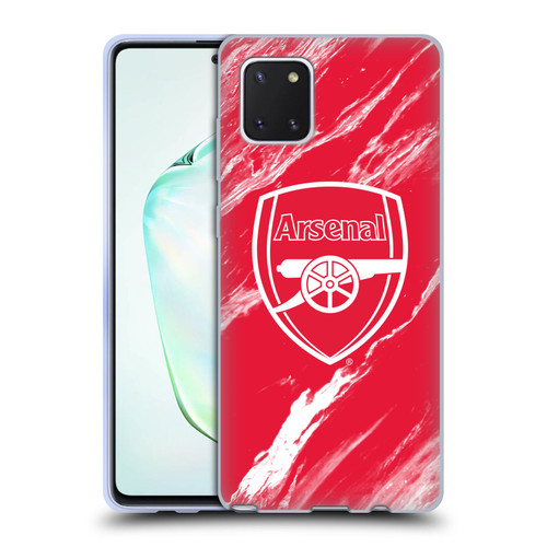 Arsenal FC Crest Patterns Red Marble Soft Gel Case for Samsung Galaxy Note10 Lite