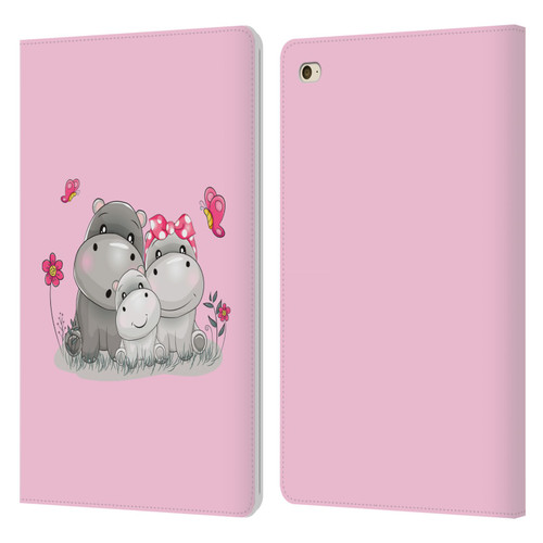 Haroulita Forest Hippo Family Leather Book Wallet Case Cover For Apple iPad mini 4