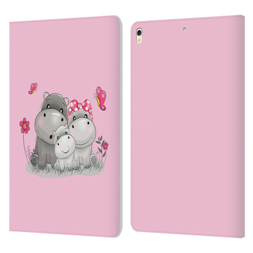Haroulita Forest Hippo Family Leather Book Wallet Case Cover For Apple iPad Pro 10.5 (2017)