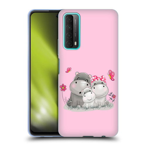 Haroulita Forest Hippo Family Soft Gel Case for Huawei P Smart (2021)