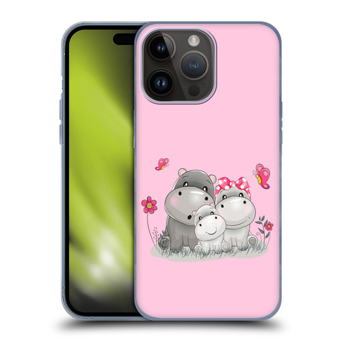 Haroulita Forest Hippo Family Soft Gel Case for Apple iPhone 15 Pro Max