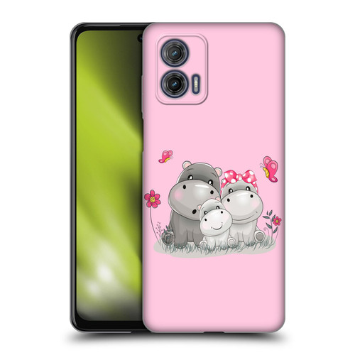 Haroulita Forest Hippo Family Soft Gel Case for Motorola Moto G73 5G