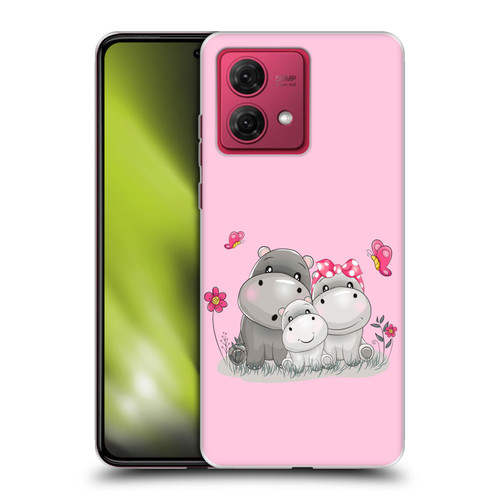 Haroulita Forest Hippo Family Soft Gel Case for Motorola Moto G84 5G