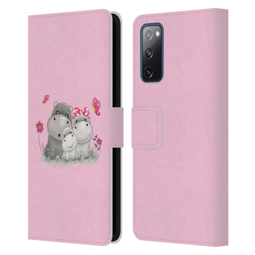 Haroulita Forest Hippo Family Leather Book Wallet Case Cover For Samsung Galaxy S20 FE / 5G