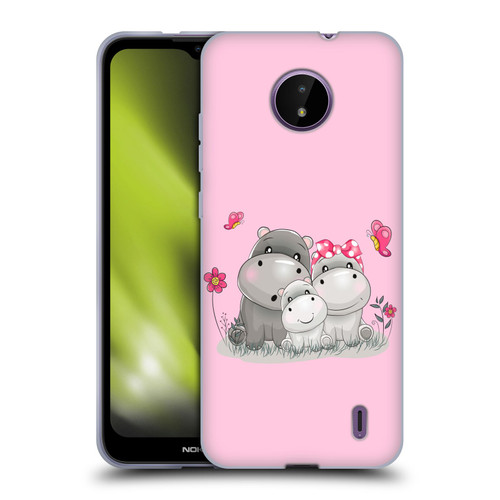 Haroulita Forest Hippo Family Soft Gel Case for Nokia C10 / C20