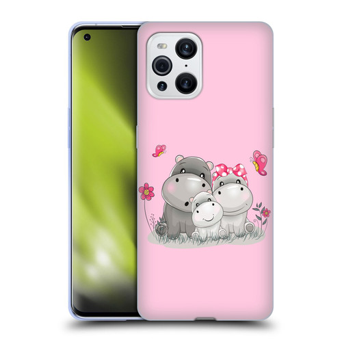 Haroulita Forest Hippo Family Soft Gel Case for OPPO Find X3 / Pro