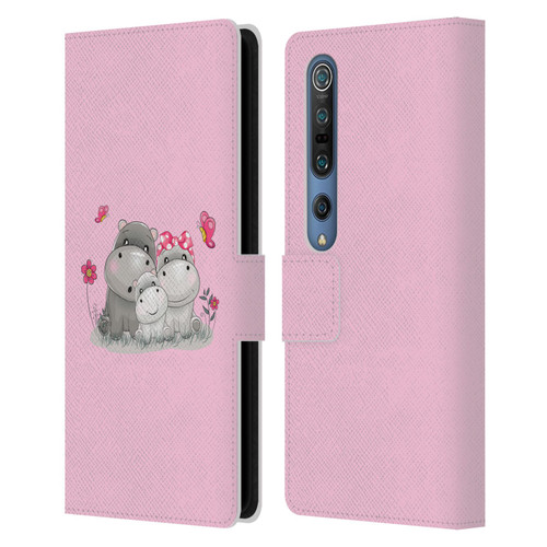 Haroulita Forest Hippo Family Leather Book Wallet Case Cover For Xiaomi Mi 10 5G / Mi 10 Pro 5G