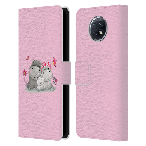 Haroulita Forest Hippo Family Leather Book Wallet Case Cover For Xiaomi Redmi Note 9T 5G