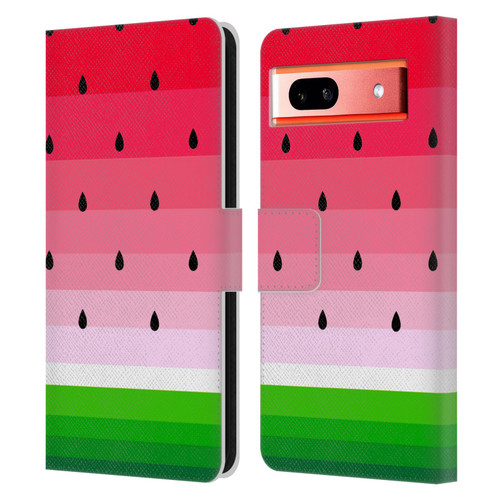 Haroulita Fruits Watermelon Leather Book Wallet Case Cover For Google Pixel 7a