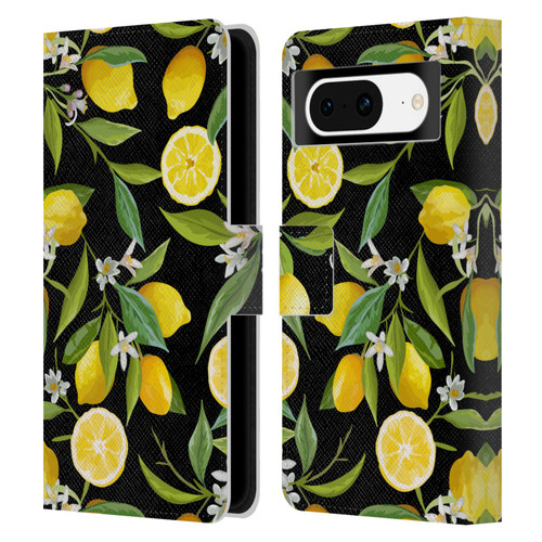 Haroulita Fruits Flowers And Lemons Leather Book Wallet Case Cover For Google Pixel 8