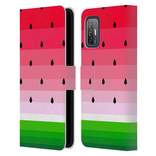 Haroulita Fruits Watermelon Leather Book Wallet Case Cover For HTC Desire 21 Pro 5G