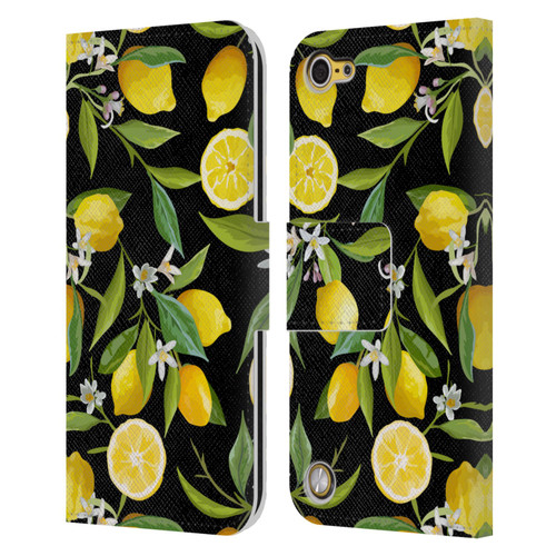 Haroulita Fruits Flowers And Lemons Leather Book Wallet Case Cover For Apple iPod Touch 5G 5th Gen