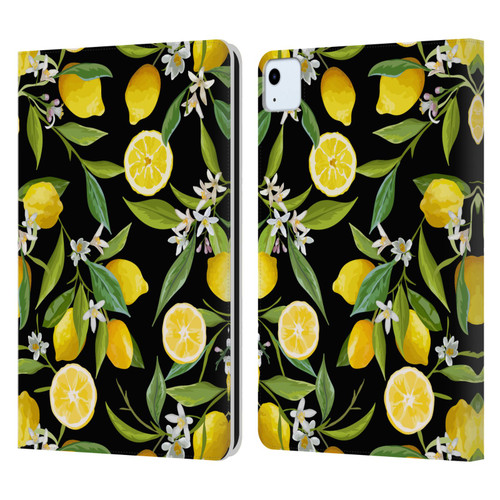 Haroulita Fruits Flowers And Lemons Leather Book Wallet Case Cover For Apple iPad Air 2020 / 2022