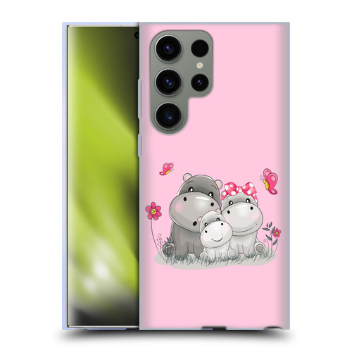 Haroulita Forest Hippo Family Soft Gel Case for Samsung Galaxy S23 Ultra 5G