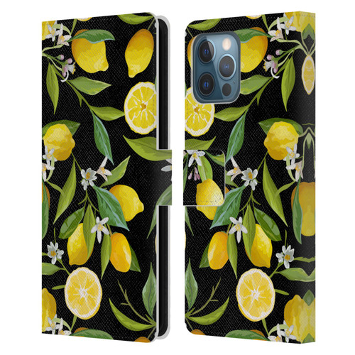 Haroulita Fruits Flowers And Lemons Leather Book Wallet Case Cover For Apple iPhone 12 Pro Max